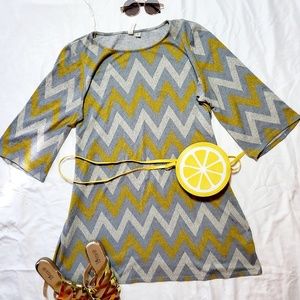 Zigzag print swing dress